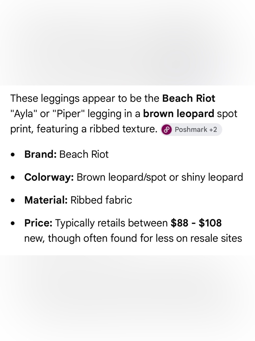 Beach Riot Leopard print  Athletic Set - Racerback tank & leggings-28", sz S,euc - Picture 12 of 13